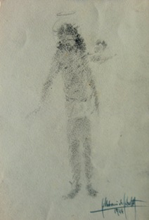 GIUSEPPE URBANI DE GHELTOF (Mestre, 1899 - Venezia, 1982), Gesù, 1944, matita grassa su carta, mm 157 x 105 (collezione privata – opera non in vendita).