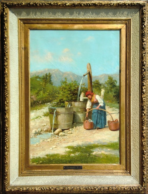 VITTORIO TESSARI (Castelfranco Veneto, 1860 – Mira, 1947), Ai piedi del Grappa, inizi del XX secolo, olio su tela, cm 77 x 52 (NON PIÙ DISPONIBILE).