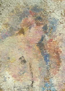 GIUSEPPE URBANI DE GHELTOF (Mestre, 1899 - Venezia, 1982), Nudo femminile a tutto busto, 1942, olio su tela, cm 11,5 x 9 (collezione privata – opera non in vendita).