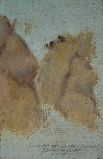 GIUSEPPE URBANI DE GHELTOF (Mestre, 1899 - Venezia, 1982), Studi di figura femminile, databile attorno alla metà del XX secolo, olio su tela, cm 15,1 x 9,7 (collezione privata – opera non in vendita).